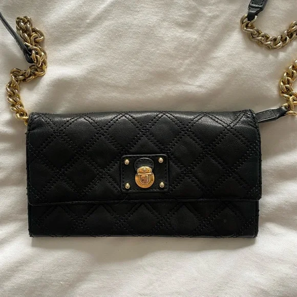 MARC JACOBS quilted black leather wallet on chain with gold hardware - Picture 7 of 7